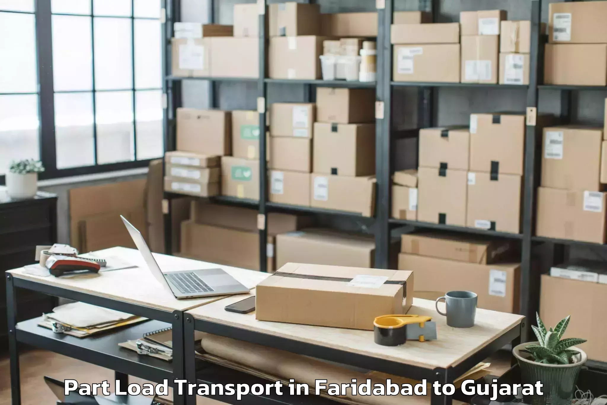 Reliable Faridabad to Jhalod Part Load Transport